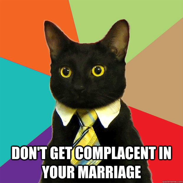  Don't get complacent in your marriage  Business Cat