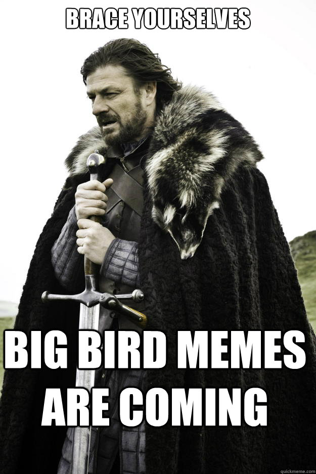 Brace Yourselves Big Bird memes are coming - Brace Yourselves Big Bird memes are coming  Winter is coming