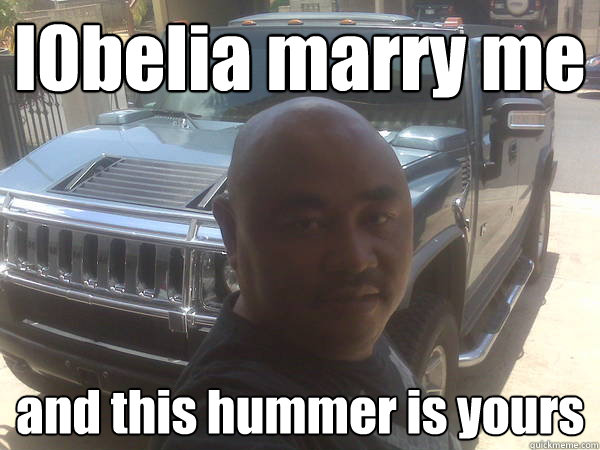 l0belia marry me and this hummer is yours  