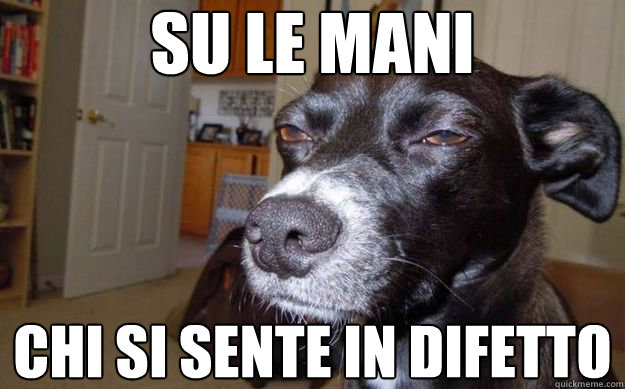 su le mani chi si sente in difetto  Skeptical Mutt