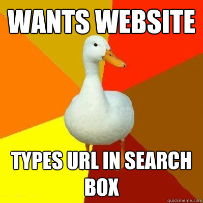 wants website types URL in search box  Tech Impaired Duck