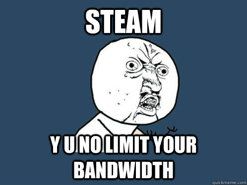 STEAM Y U NO LIMIT YOUR BANDWIDTH  Y U No