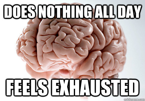 Does nothing all day feels exhausted  Scumbag Brain