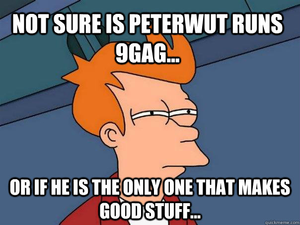 not sure is peterwut runs 9gag... Or if he is the only one that makes good stuff...  Futurama Fry