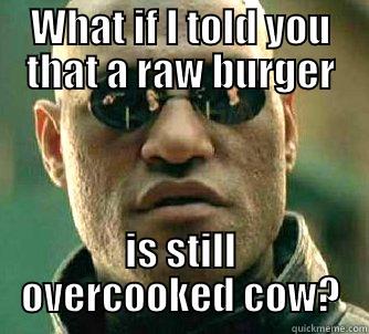 WHAT IF I TOLD YOU THAT A RAW BURGER IS STILL OVERCOOKED COW? Matrix Morpheus