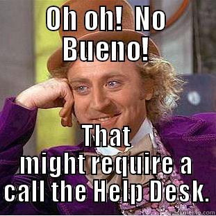 OH OH!  NO BUENO! THAT MIGHT REQUIRE A CALL THE HELP DESK. Creepy Wonka