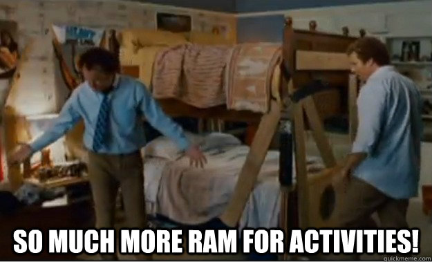  So much more RAM for activities!  Stepbrothers Activities