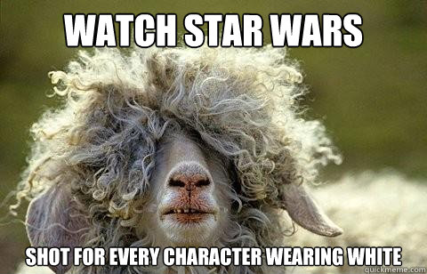 watch star wars shot for every character wearing white  