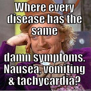 Pathophysiology Problems - WHERE EVERY DISEASE HAS THE SAME DAMN SYMPTOMS. NAUSEA, VOMITING & TACHYCARDIA? Creepy Wonka