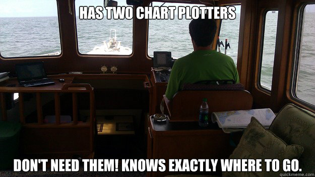 Has two chart plotters Don't need them! Knows exactly where to go. - Has two chart plotters Don't need them! Knows exactly where to go.  Looper Captain