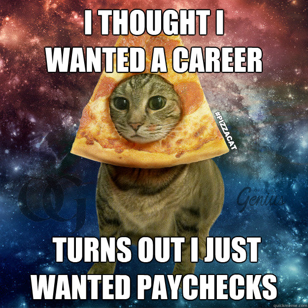 I thought I 
wanted a career  turns out I just wanted paychecks  PIZZACAT