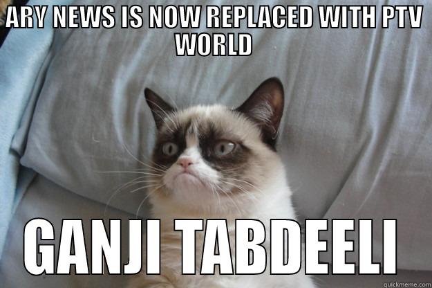 ARY NEWS IS NOW REPLACED WITH PTV WORLD GANJI TABDEELI Grumpy Cat