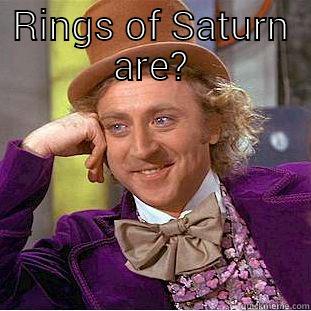 RINGS OF SATURN ARE?  Condescending Wonka