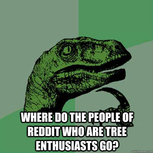  Where do the people of reddit who are tree enthusiasts go?  Philosoraptor