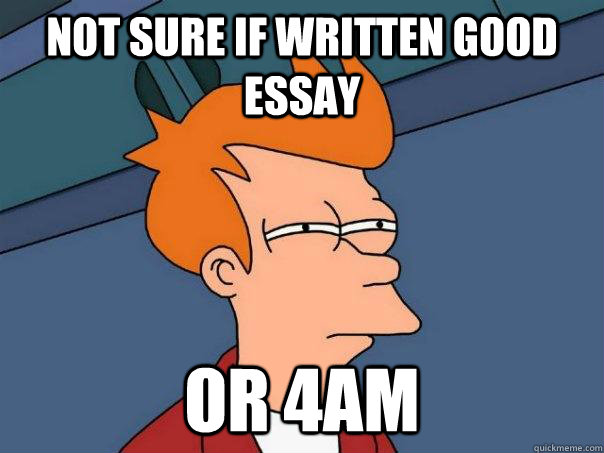 Not sure if written good essay or 4am - Not sure if written good essay or 4am  Futurama Fry