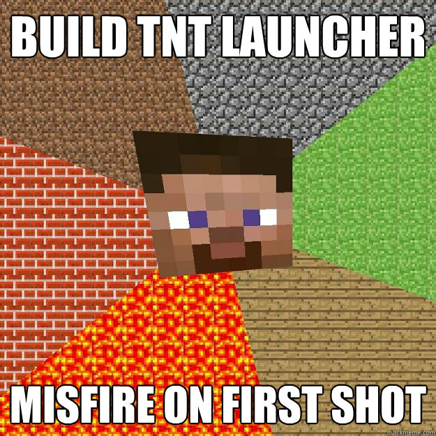 Build tnt launcher misfire on first shot  Minecraft