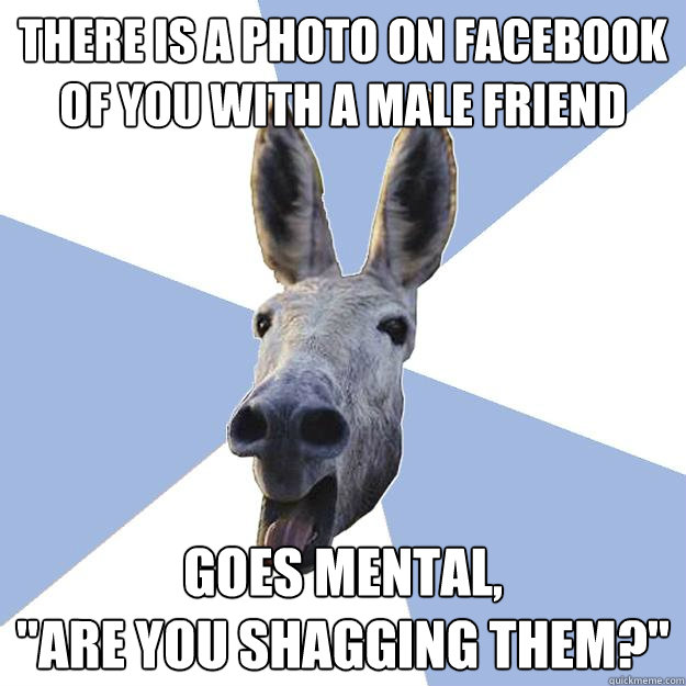 There is a photo on facebook of you with a male friend Goes Mental, 
