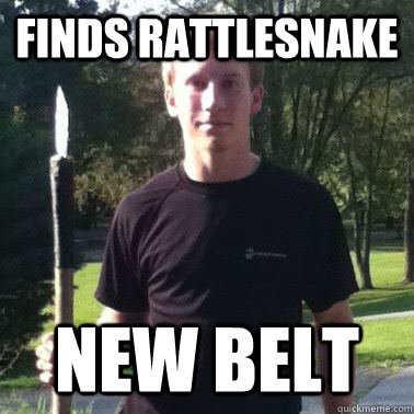 Finds rattlesnake New belt  