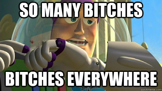 So many bitches Bitches everywhere  Buzz Lightyear