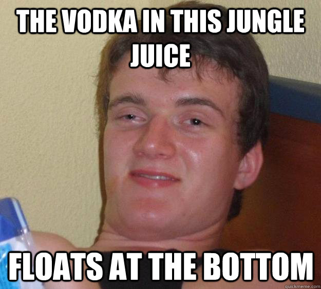 The vodka in this jungle juice floats at the bottom - The vodka in this jungle juice floats at the bottom  10 Guy