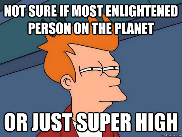 Not sure if most enlightened person on the planet Or just super high - Not sure if most enlightened person on the planet Or just super high  Futurama Fry