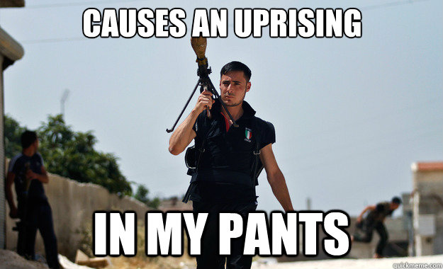 Causes an uprising In my pants  - Causes an uprising In my pants   Ridiculously Photogenic Syrian Soldier