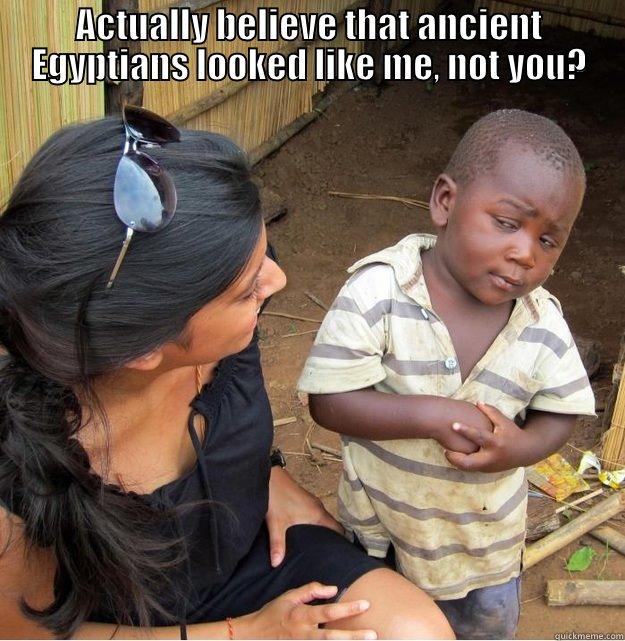 Are you telling me, that black folks in America - ACTUALLY BELIEVE THAT ANCIENT EGYPTIANS LOOKED LIKE ME, NOT YOU?  Skeptical Third World Kid