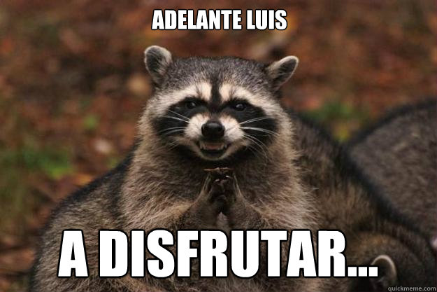 Adelante luis  a disfrutar... - Adelante luis  a disfrutar...  Evil Plotting Raccoon