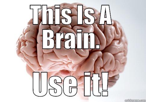 THIS IS A BRAIN. USE IT! Scumbag Brain