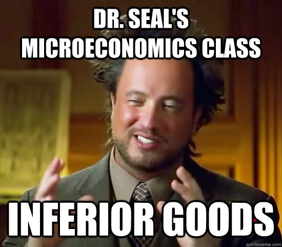 Dr. Seal's Microeconomics Class Inferior Goods - Dr. Seal's Microeconomics Class Inferior Goods  Ancient Aliens