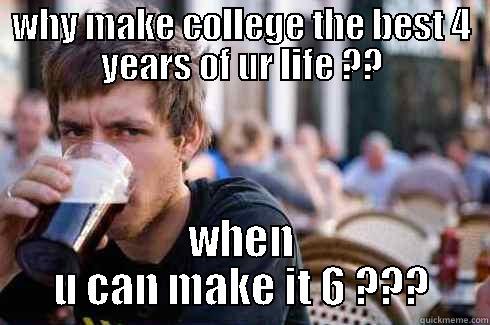 WHY MAKE COLLEGE THE BEST 4 YEARS OF UR LIFE ?? WHEN U CAN MAKE IT 6 ??? Lazy College Senior