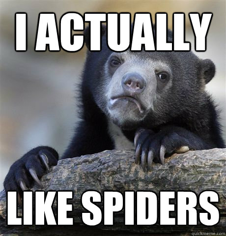 I actually Like spiders - I actually Like spiders  Confession Bear