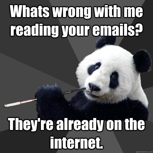 Whats wrong with me reading your emails? They're already on the internet. - Whats wrong with me reading your emails? They're already on the internet.  Propapanda