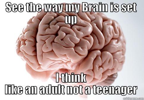 SEE THE WAY MY BRAIN IS SET UP I THINK LIKE AN ADULT NOT A TEENAGER Scumbag Brain