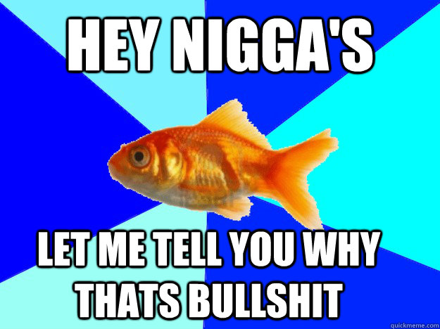 Hey Nigga's Let Me Tell You Why Thats Bullshit - Hey Nigga's Let Me Tell You Why Thats Bullshit  Rude goldfish