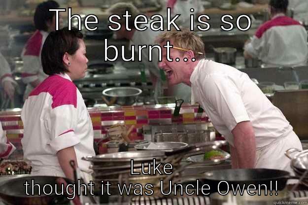 THE STEAK IS SO BURNT... LUKE THOUGHT IT WAS UNCLE OWEN!! Gordon Ramsay