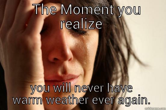 Winter Sucks. -    THE MOMENT YOU REALIZE YOU WILL NEVER HAVE WARM WEATHER EVER AGAIN. First World Problems