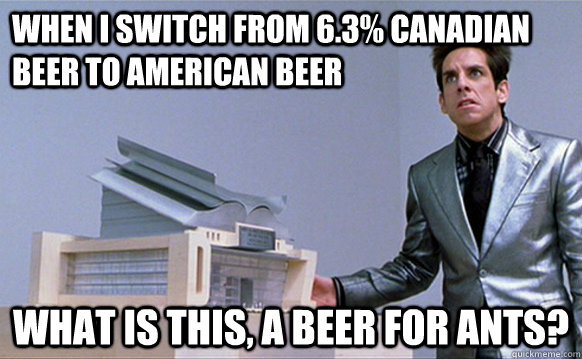 when I SWITCH FROM 6.3% CANADIAN BEER TO AMERICAN BEER WHAT IS THIS, A BEER FOR ANTS? - when I SWITCH FROM 6.3% CANADIAN BEER TO AMERICAN BEER WHAT IS THIS, A BEER FOR ANTS?  School for ants