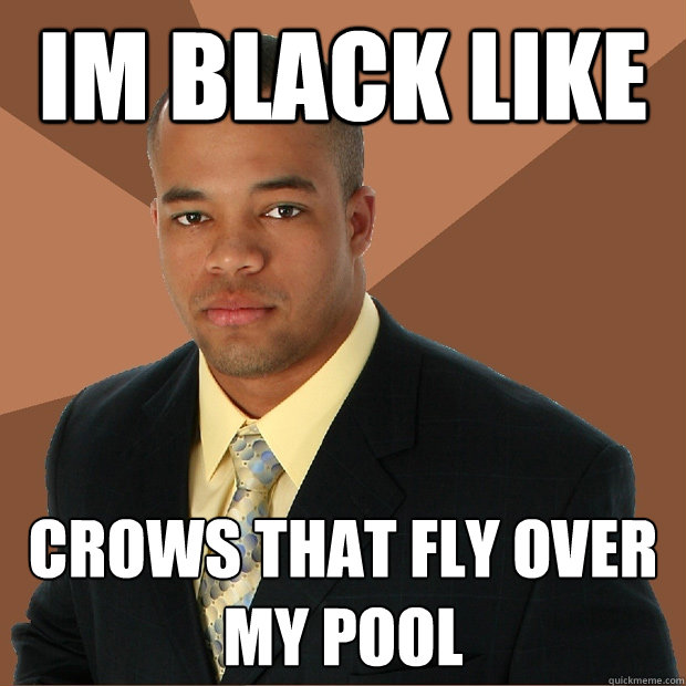 Im black like crows that fly over my pool - Im black like crows that fly over my pool  Successful Black Man