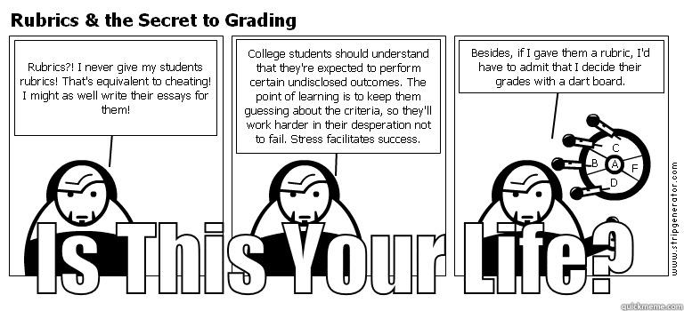 Rubrics for the Brave -  IS THIS YOUR LIFE? Misc