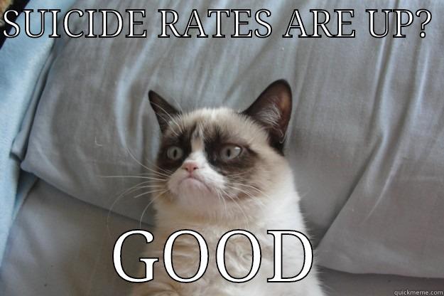 SUICIDE RATES ARE UP?  GOOD Grumpy Cat