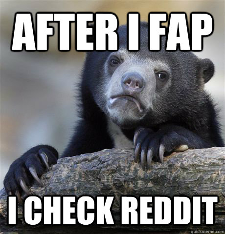 After I fap I check reddit  Confession Bear