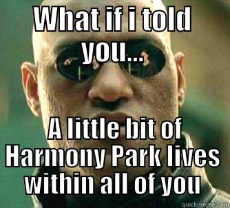 WHAT IF I TOLD YOU...  A LITTLE BIT OF HARMONY PARK LIVES WITHIN ALL OF YOU Matrix Morpheus