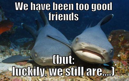 WE HAVE BEEN TOO GOOD FRIENDS (BUT: LUCKILY, WE STILL ARE....) Compassionate Shark Friend