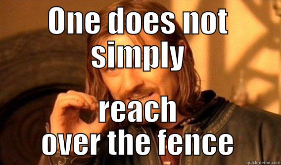 ONE DOES NOT SIMPLY REACH OVER THE FENCE One Does Not Simply