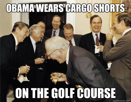 Obama wears cargo shorts on the golf course  