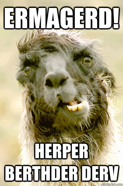 ERMAGERD! Herper Berthder Derv  