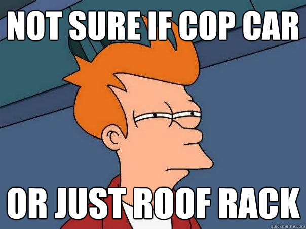 not sure if cop car or just roof rack - not sure if cop car or just roof rack  Futurama Fry