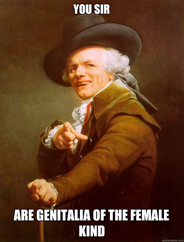 You sir are genitalia of the female kind  Joseph Ducreux