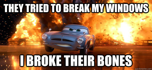 They tried to break my windows I broke their bones  